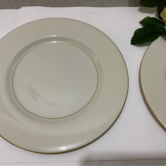 Theodore Haviland Gramercy 10 3/4  Inch dinner plate With Gold Trim set of 2 G8 - Picture 5 of 10